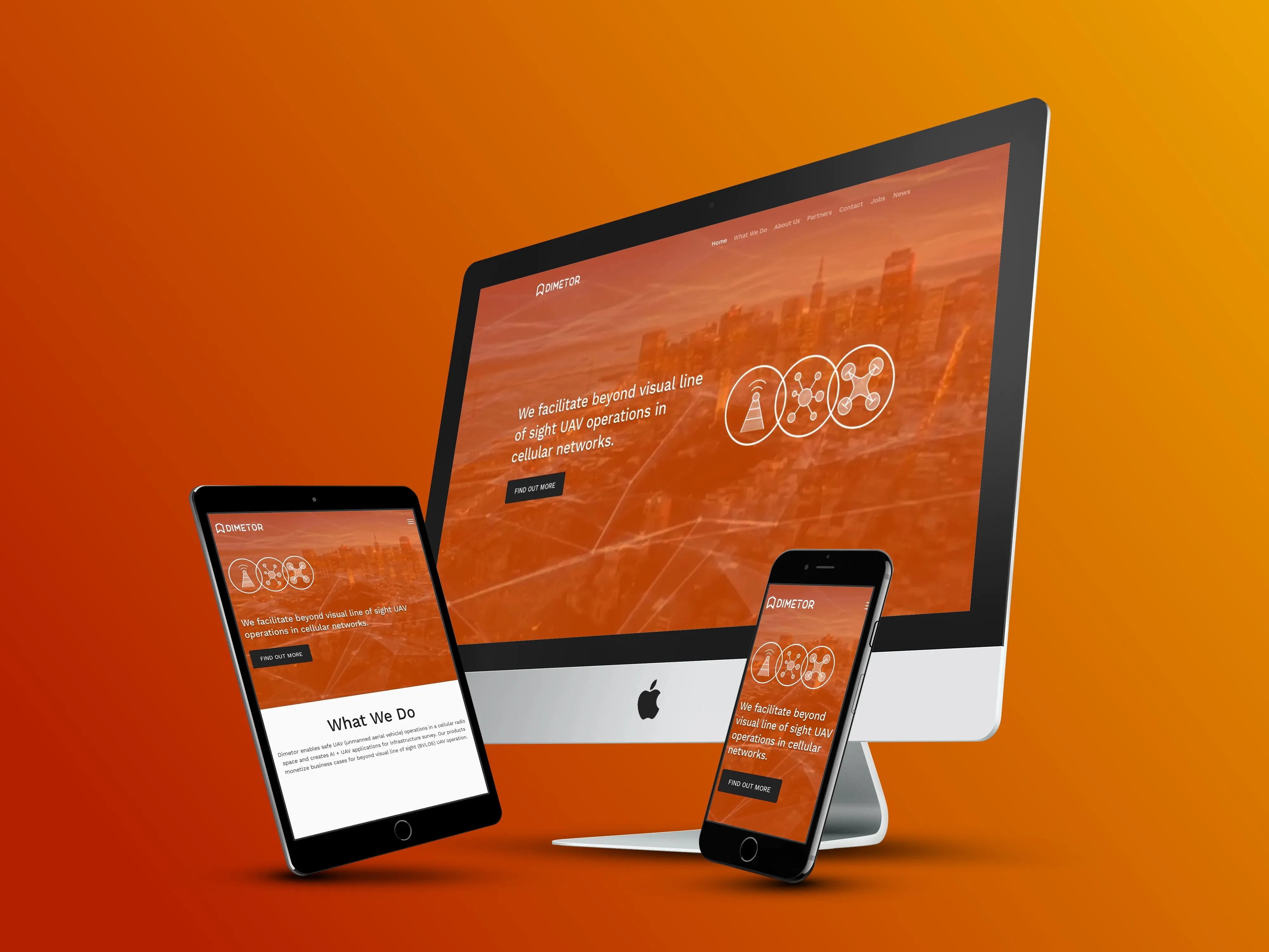Drone-business landing page — portfolio thumbnail of the Hugo-built marketing site
