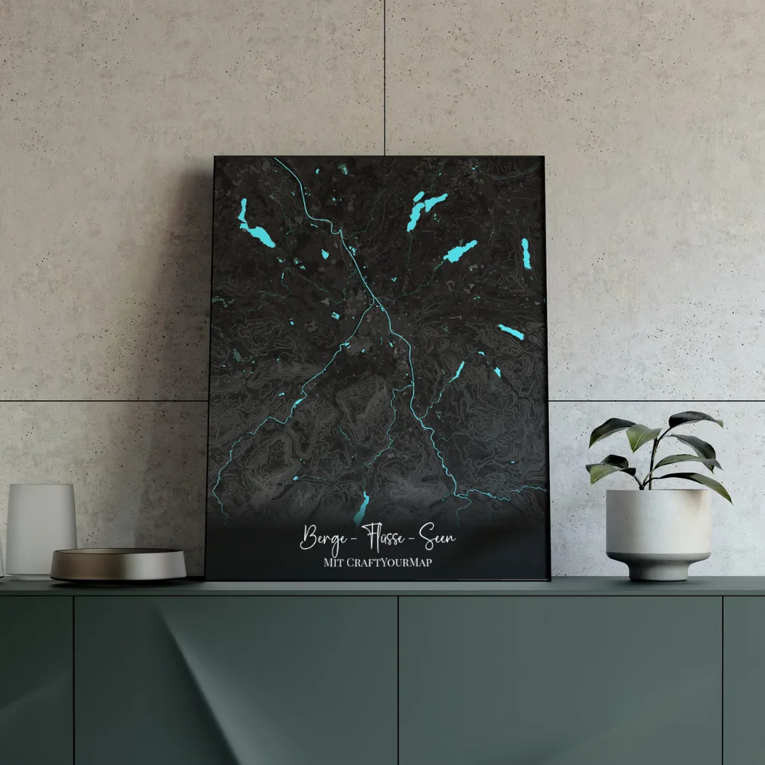 Personalized poster variant — a different styling and colour treatment of the contour-line design